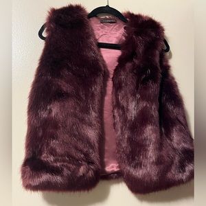 Merlot faux fur vest